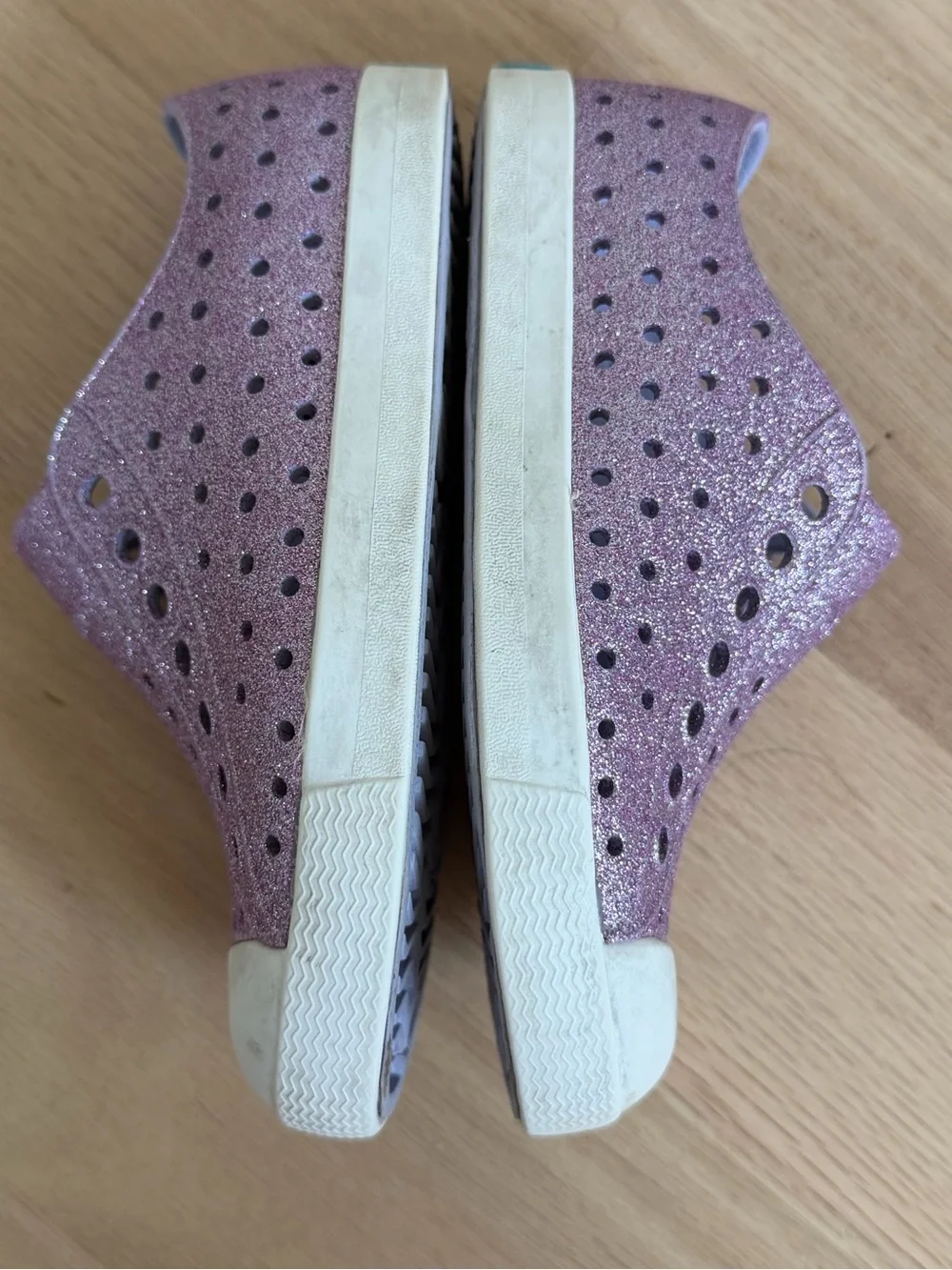 9C Jefferson Native Girls Sandals in Lollipop Purple Bling Glitter Youth Kids